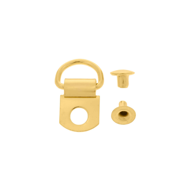 Enfeite com rebite Dourado 19mm